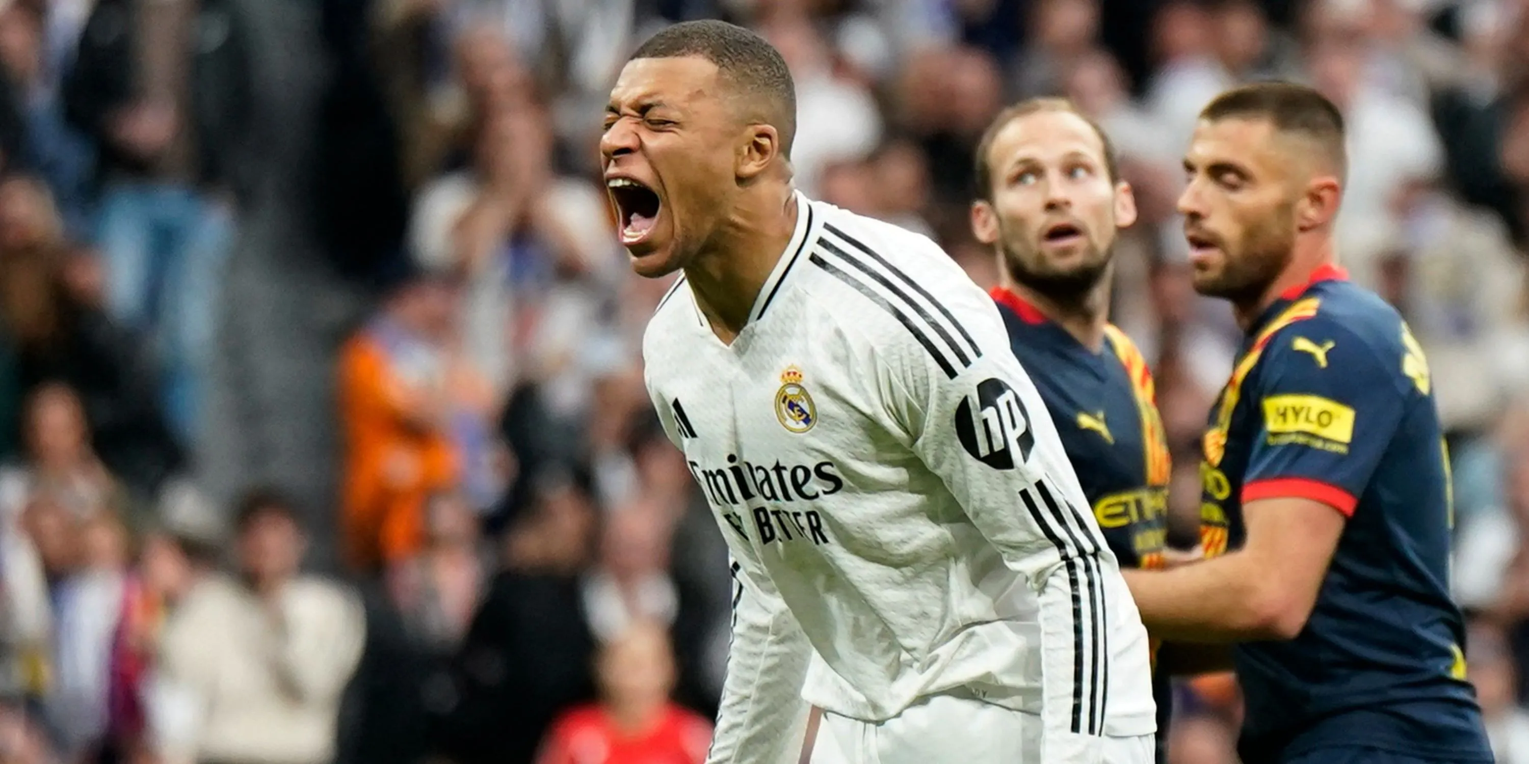 Kylian Mbappé ăn mừng bàn thắng - mục tiêu tin đồn của Arsenal