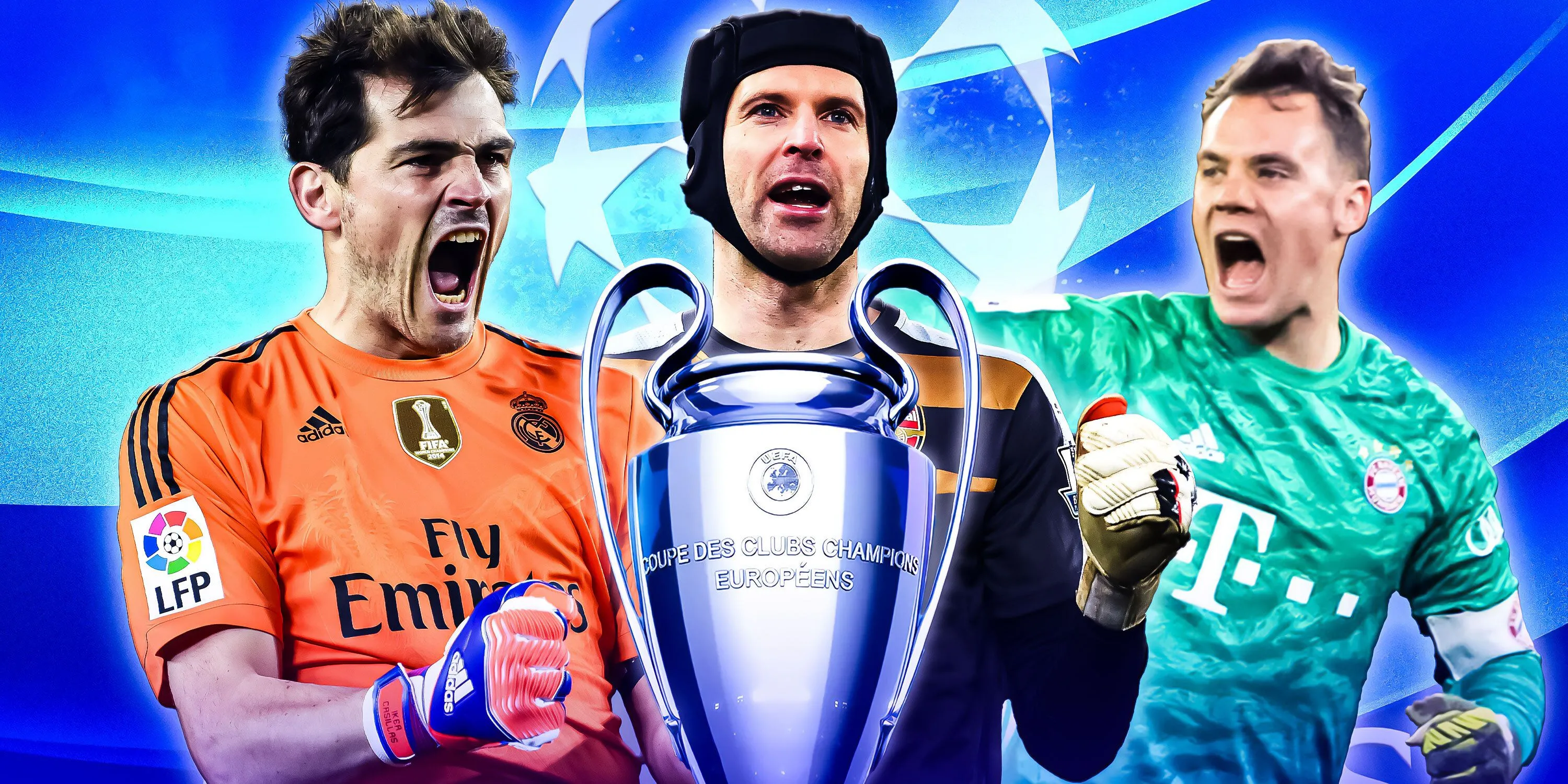 Manuel Neuer của Bayern Munich, Iker Casillas của Real Madrid và Petr Cech của Chelsea - những thủ môn huyền thoại Champions League