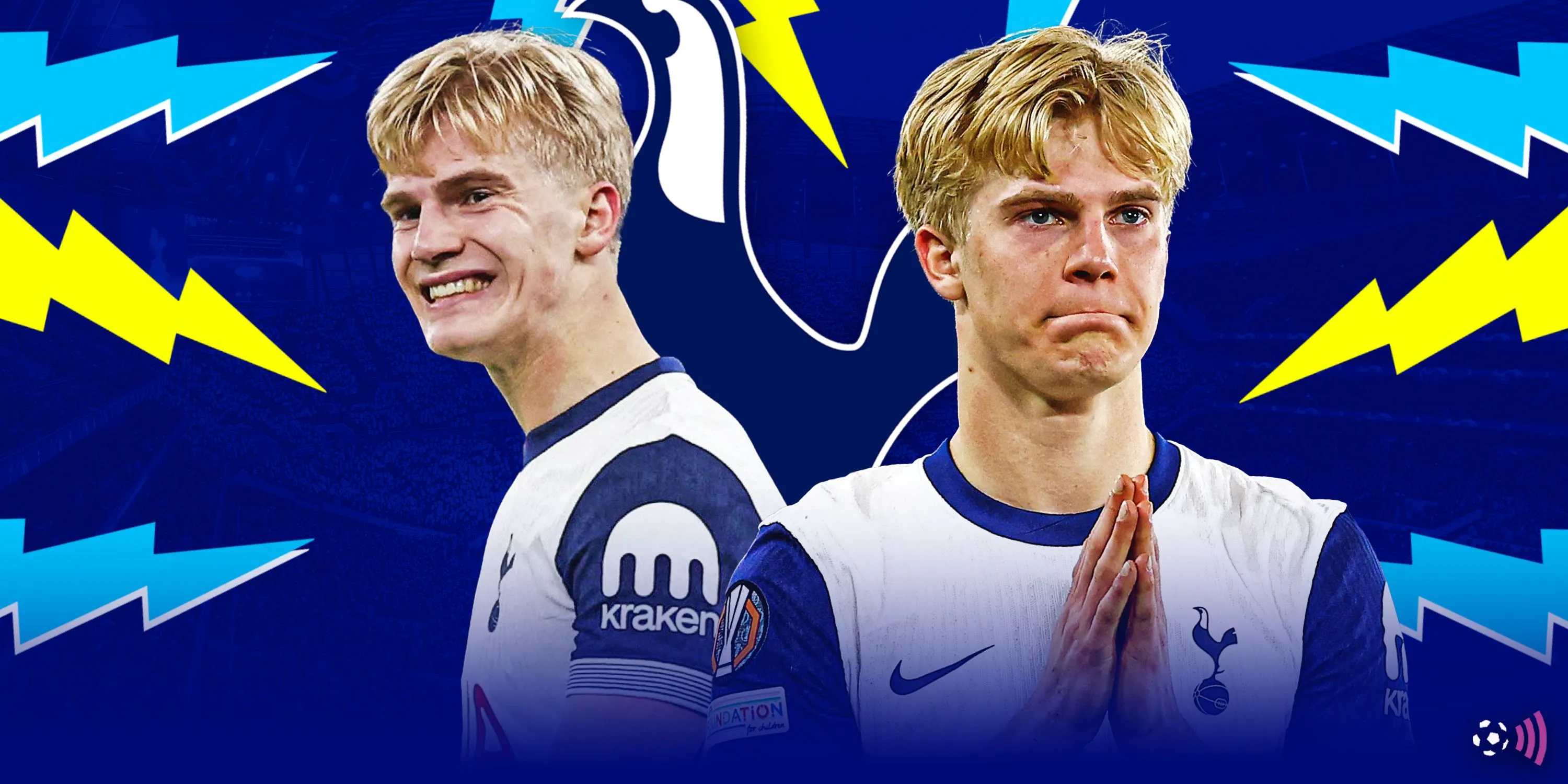 Tân binh trẻ Lucas Bergvall trong màu áo tập luyện của Tottenham Hotspur