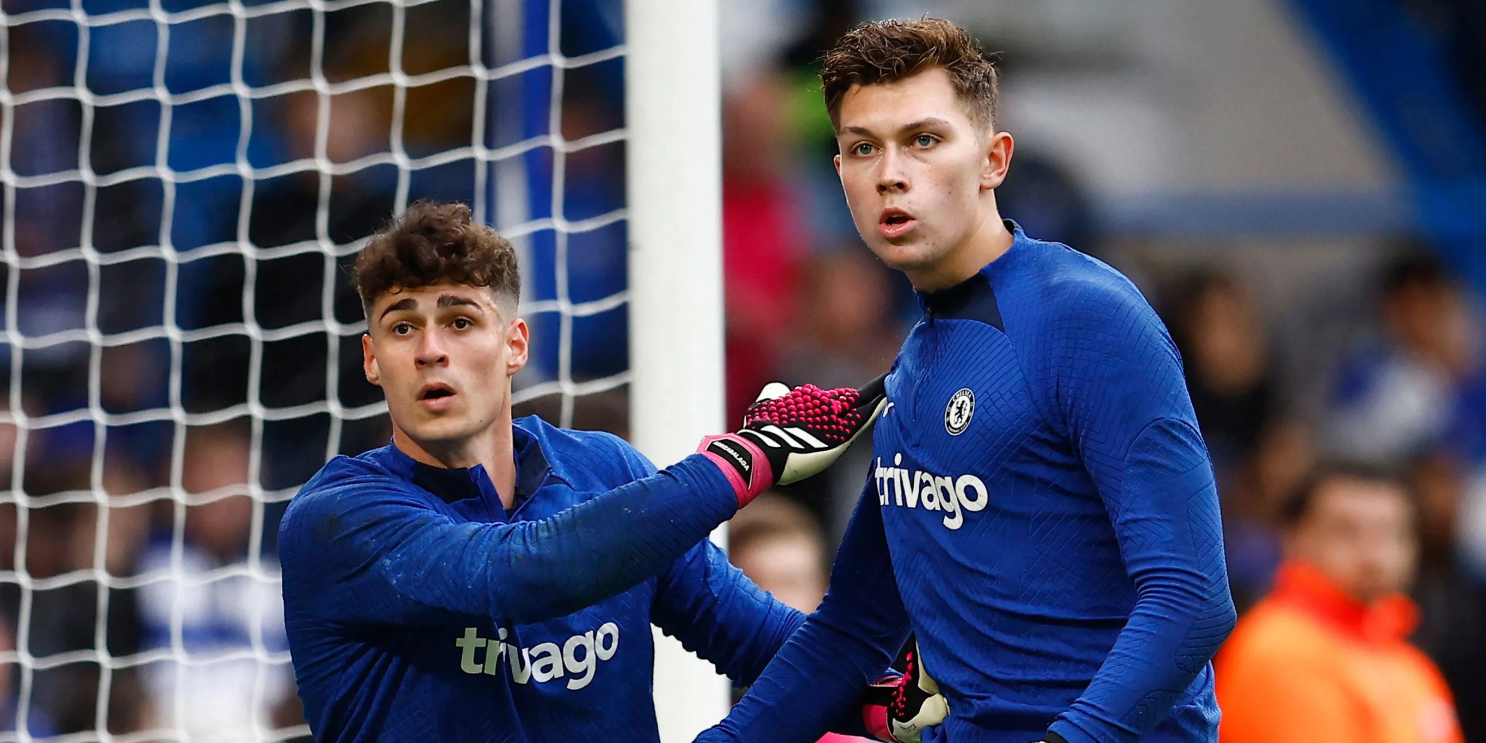 Thủ môn trẻ Gabriel Slonina của Chelsea tập luyện cho Premier League