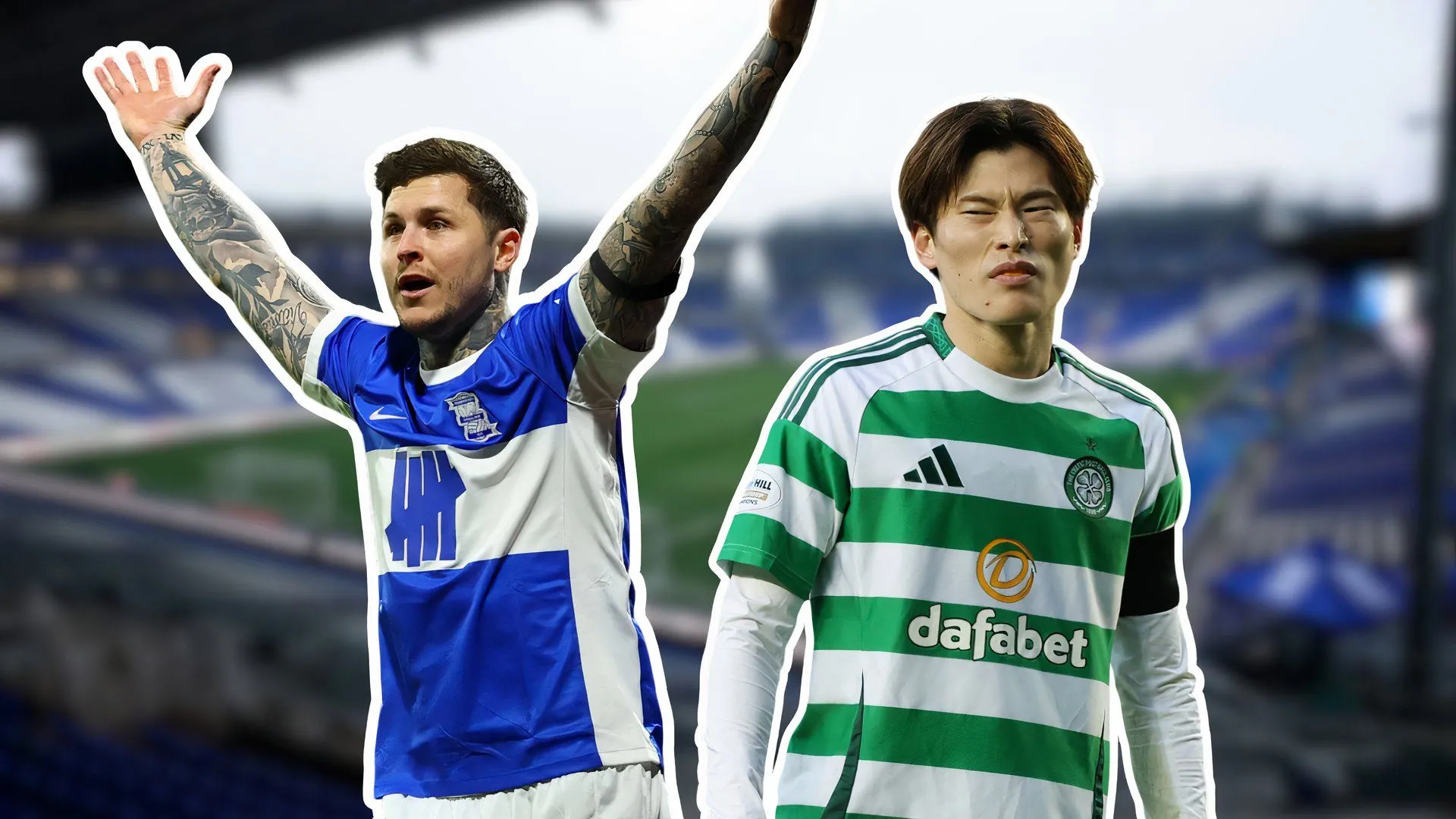 Cặp tiền đạo của Birmingham City Lyndon Dykes và Kyogo Furuhashi